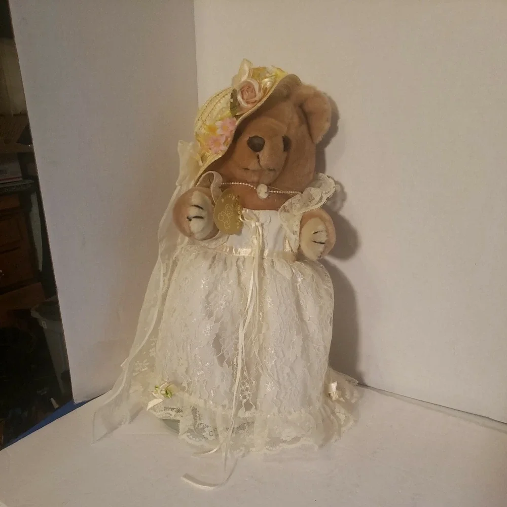Bearly People Victorian Bride Plush Tan Wedding Teddy Bear 14